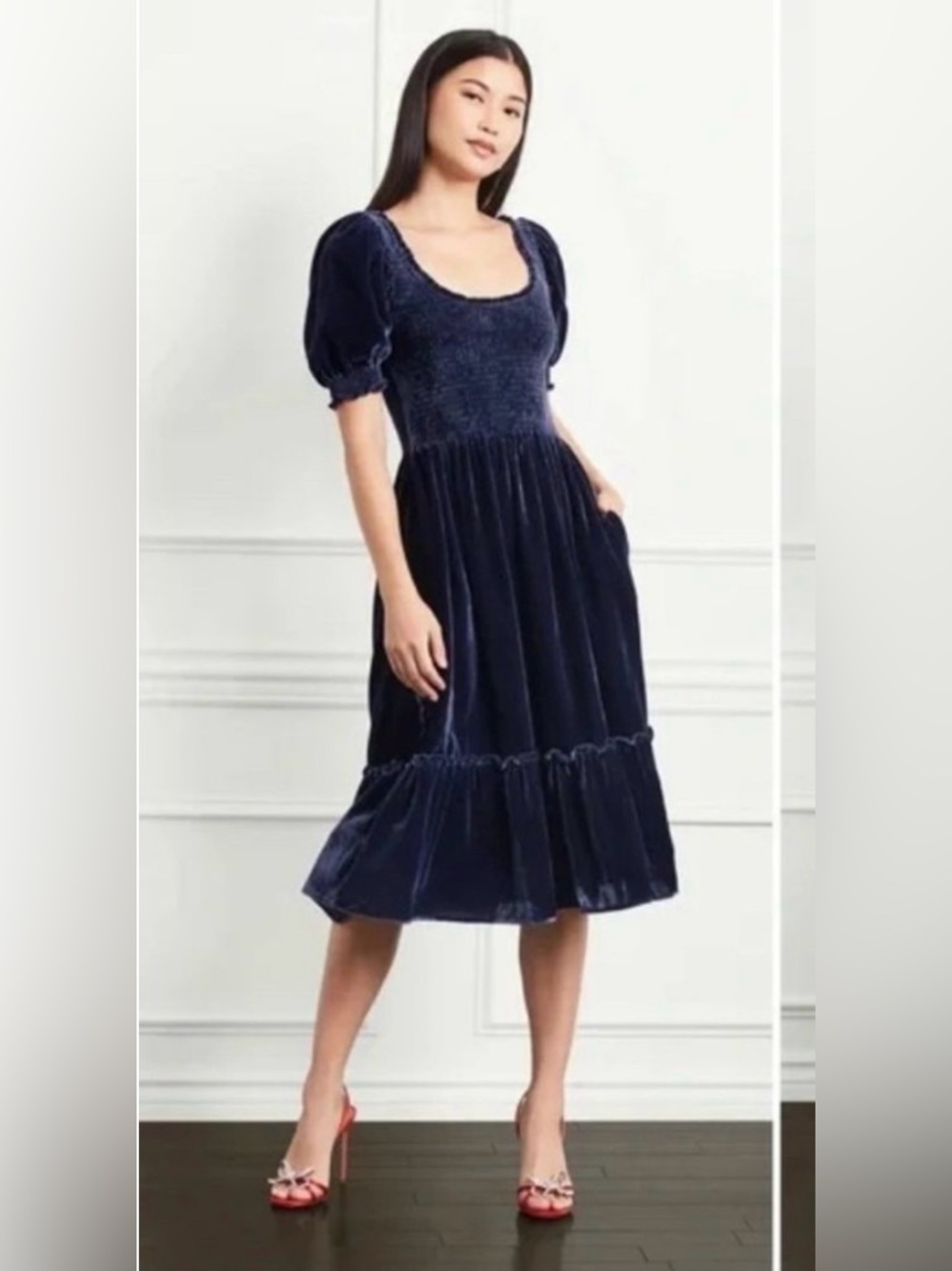 Hill House Navy Velvet Louisa Dress XL